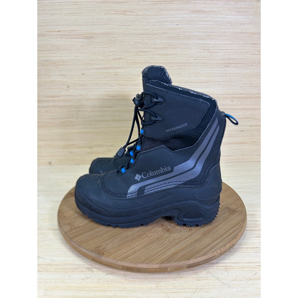 Columbia Bugaboot Plus IV Omni-Heat Kids Winter Boots Black Blue BY5955-010 4Y